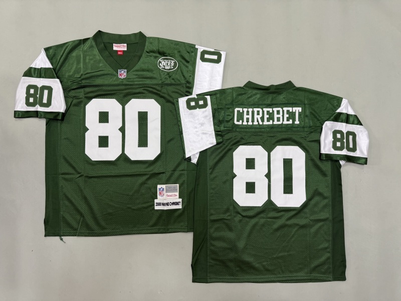 Men 2025 New York Jets #80 Chrebet green Throwback Limited NFL Jersey style 001